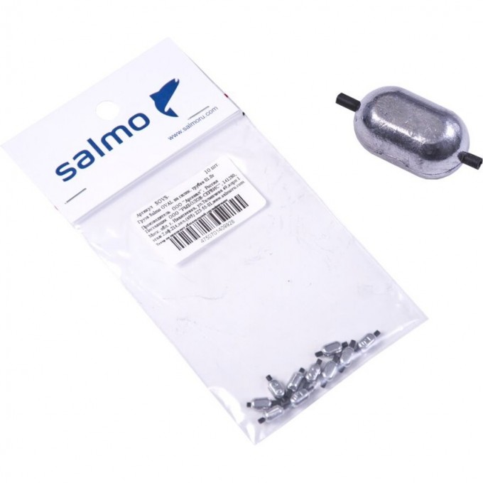 Груза SALMO Oval на силиконовой трубке 04.0г 10шт SOVS-0040 Груза SALMO Oval на силиконовой трубке 04.0г 10шт SOVS-0040
