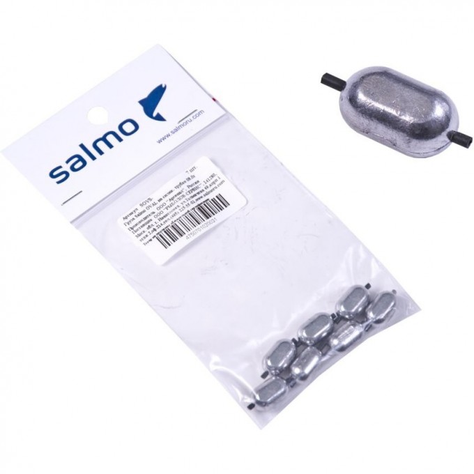 Груза SALMO Oval на силиконовой трубке 10.0г 7шт SOVS-0100 Груза SALMO Oval на силиконовой трубке 10.0г 7шт SOVS-0100