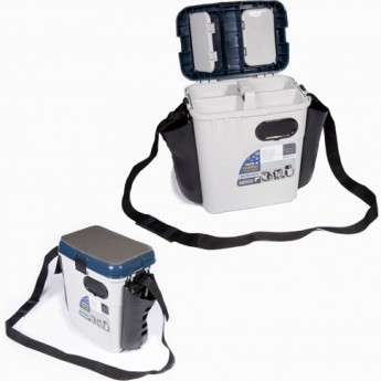 Ящик рыболовный зимний 2-х ярусный пластиковый с карманами SALMO 33.5х23.5х39см